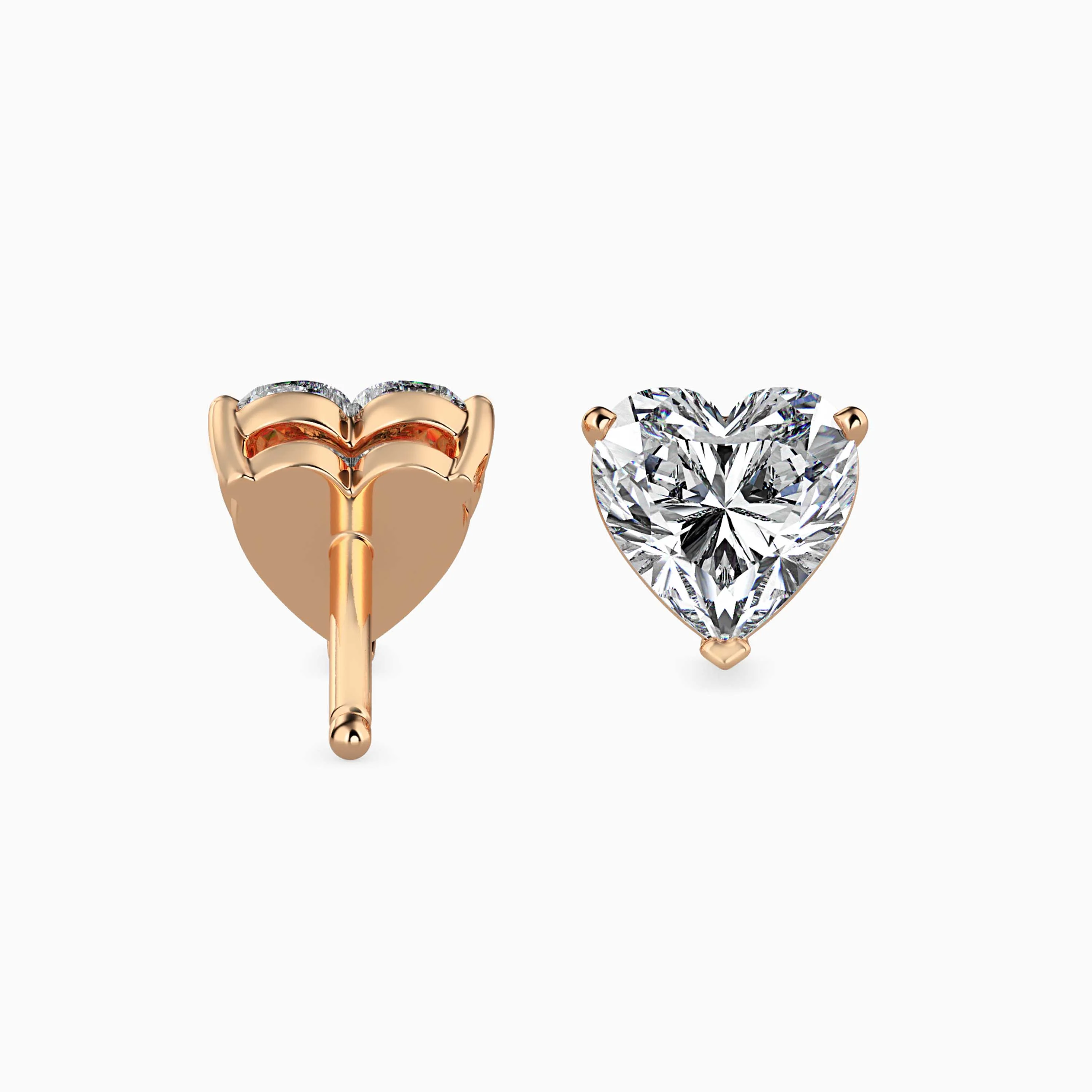 1.5 CT Heart Solitaire Gold Earrings - Image 8