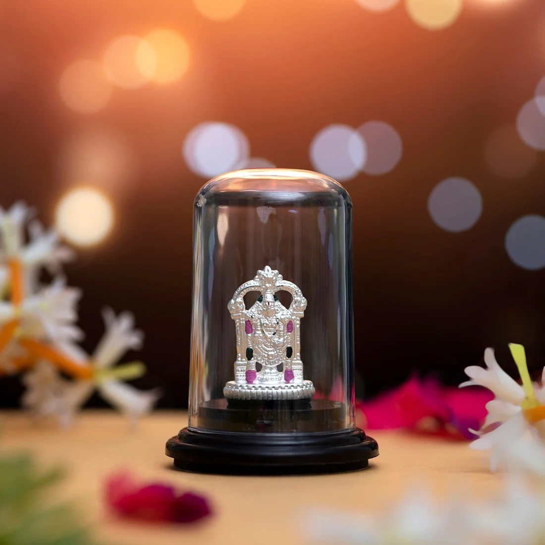 Divine Aura 999 Silver Tirupati Balaji Idol