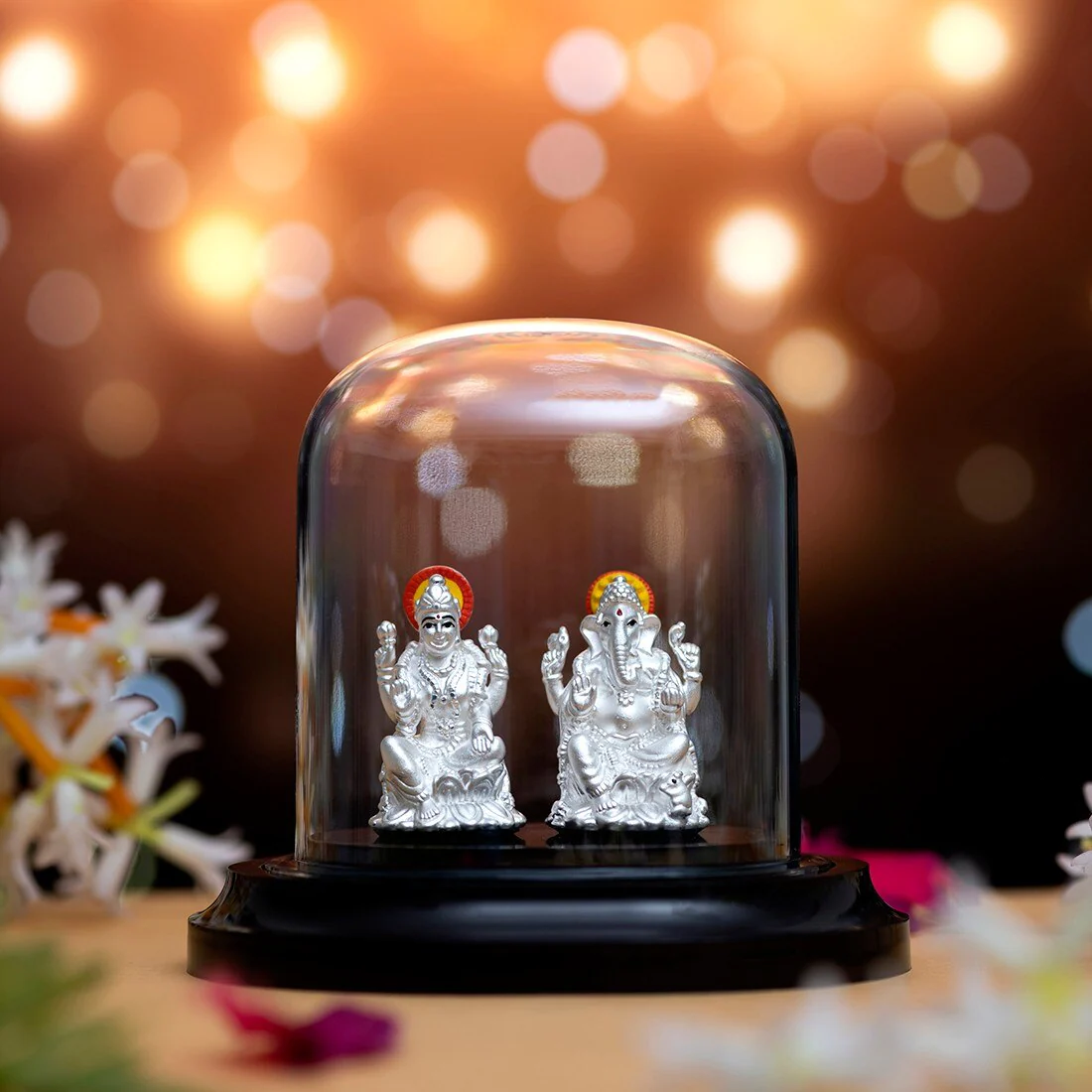 Divine Blessings 999 Silver Lakshmi & Ganesh Ji Idols