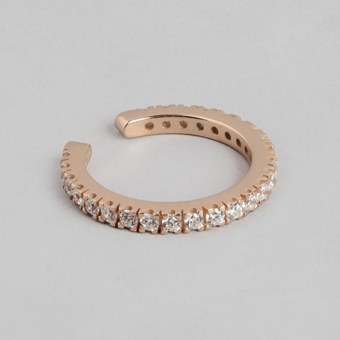 Divine Blossom CZ Rose Gold-Plated 925 Sterling Silver Women's Ring (Adjustable) - Image 5