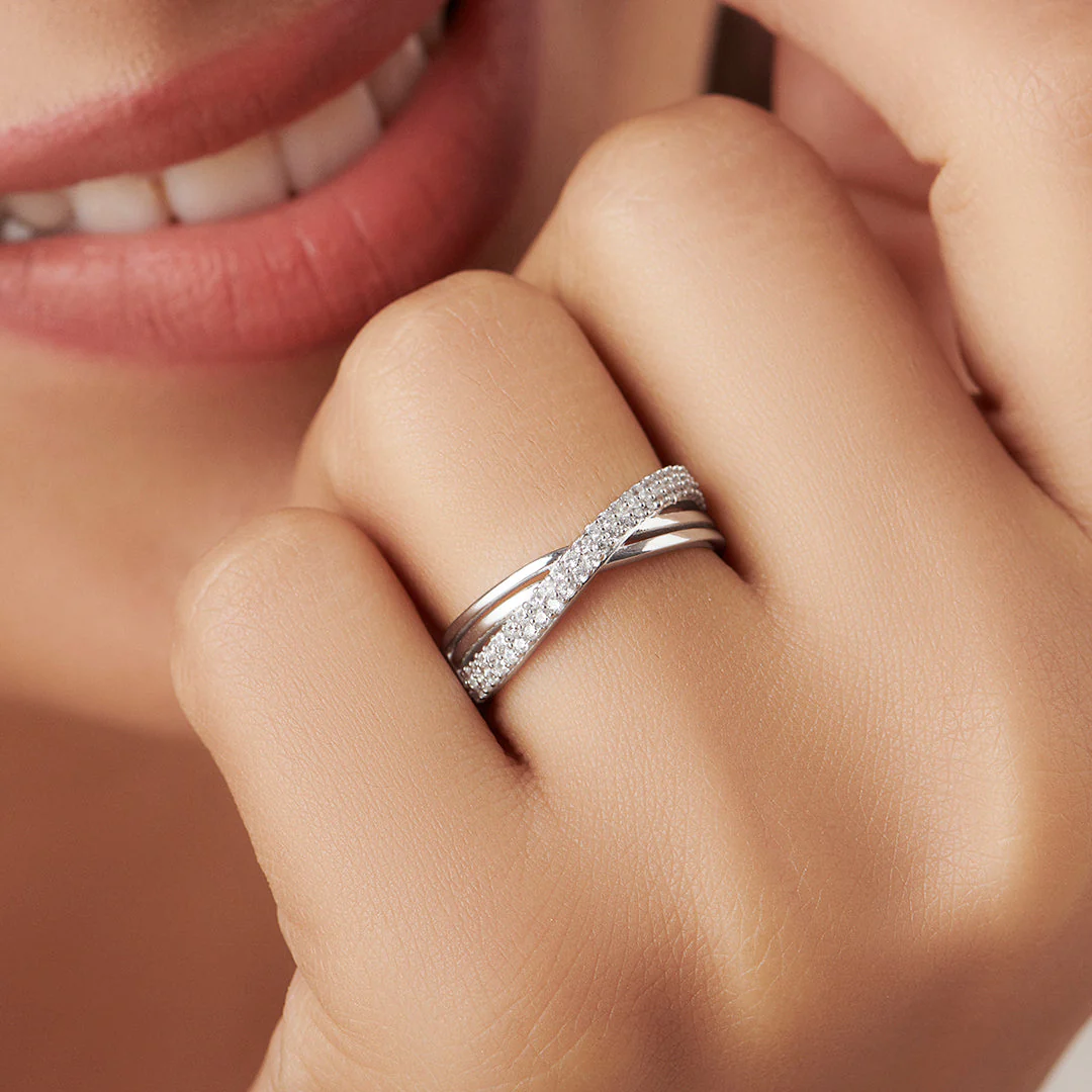 Divine Cross Rhodium Plated 925 Sterling Silver Women's Ring Gift Hamper - Image 3