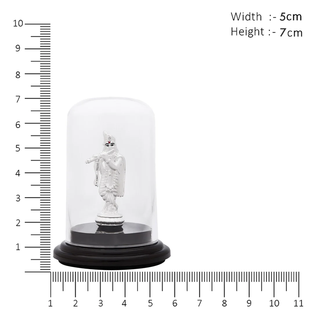 Divine Melody Rhodium-Plated 999 Silver Krishna Ji Idol - Image 5