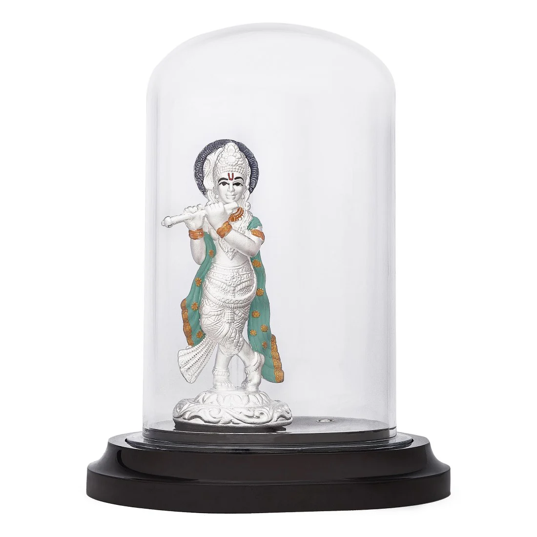 Divine Melody Rhodium-Plated 999 Silver Lord Krishna Idol - Image 2