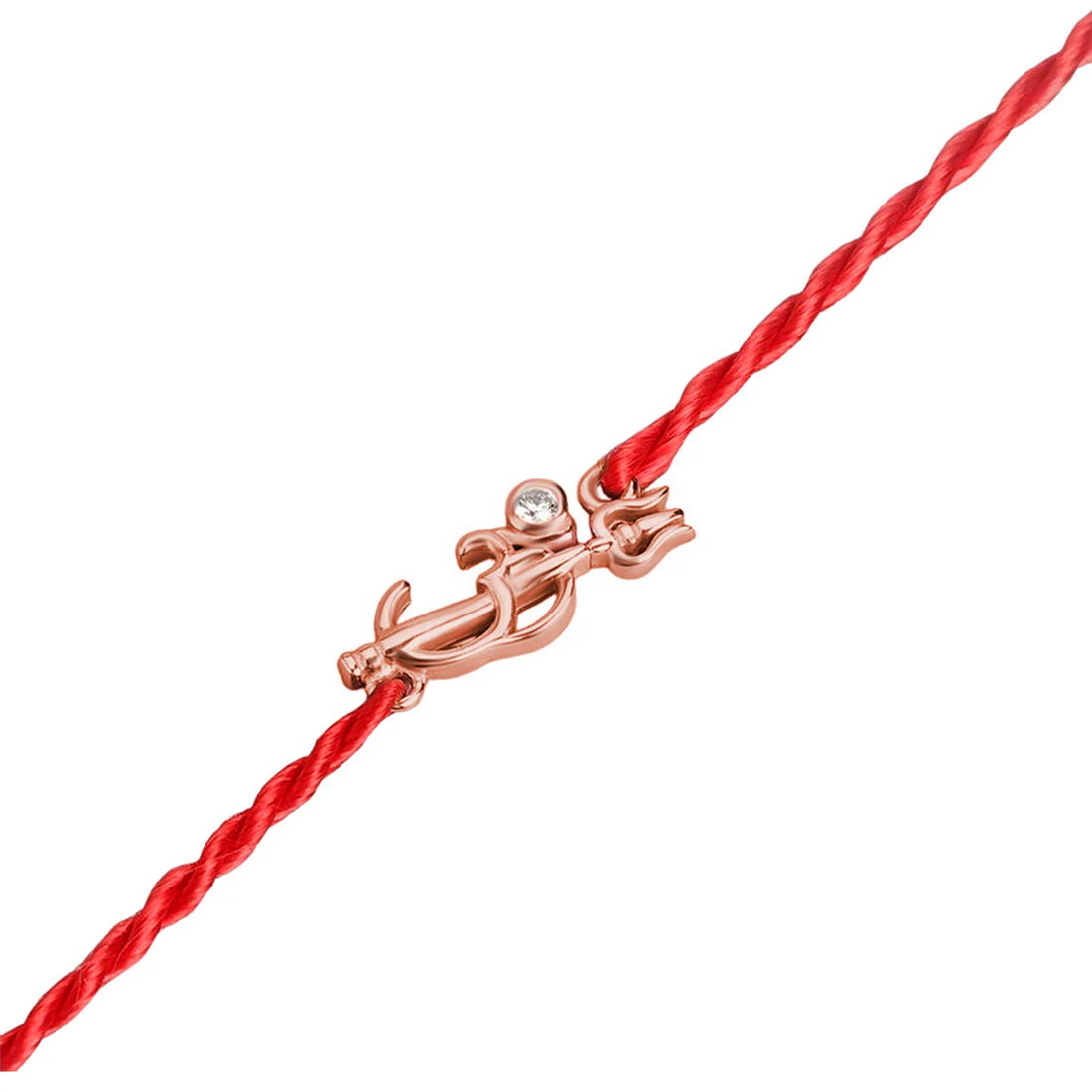 Divine Om & Trishul Charm Rakhi CZ Sterling Silver Thread Rakhi - Image 15