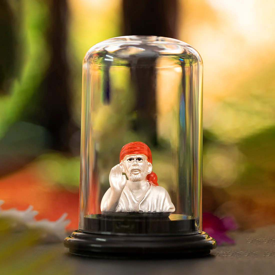 Divine Radiance Rhodium-Plated 999 Silver Sai Baba Idol - Image 2
