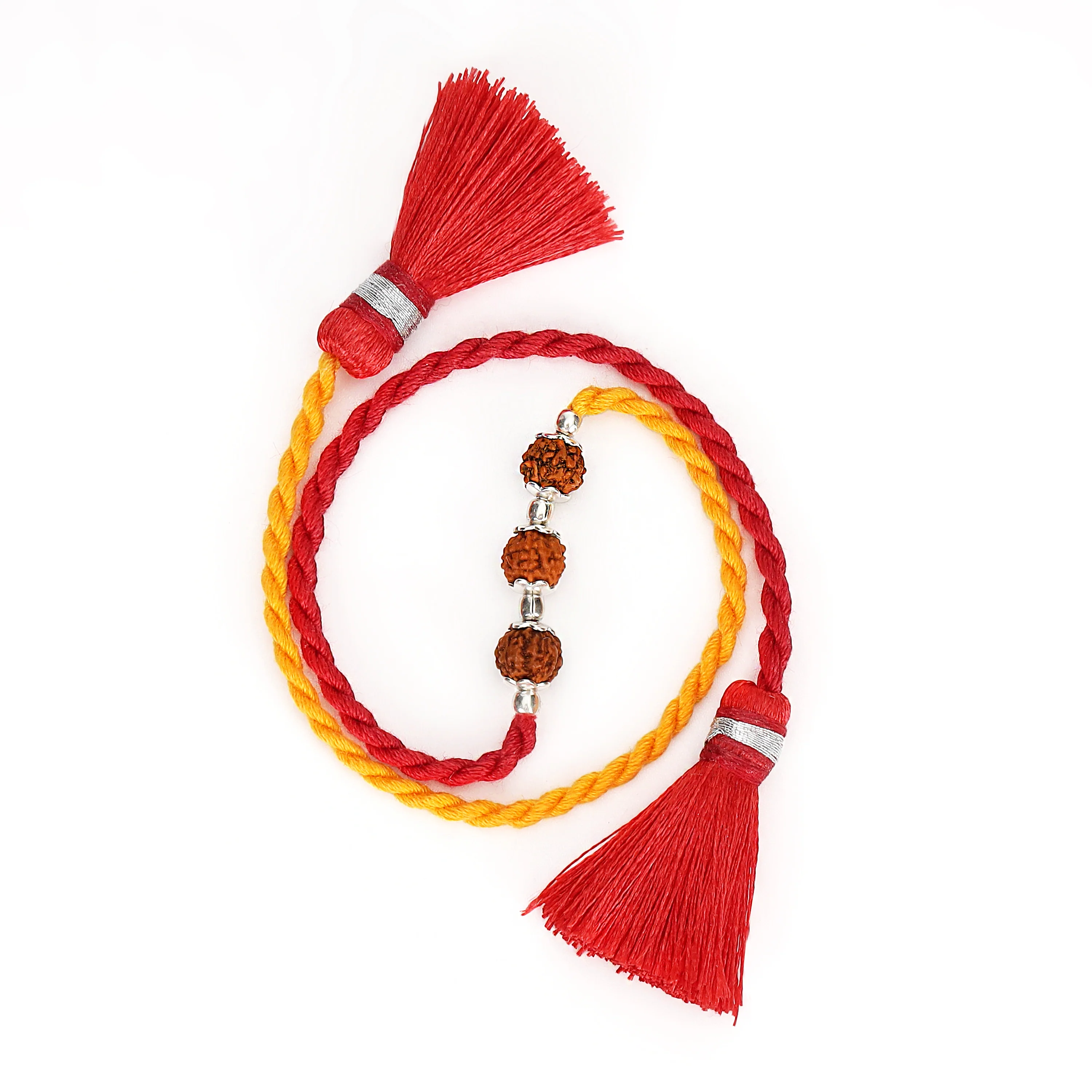 Divine Rudraksha Rhodium-Plated 925 Sterling Silver Rakhi - Image 2