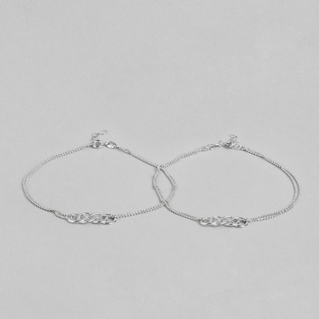 Double infinity 925 Sterling Silver Anklets - Image 5