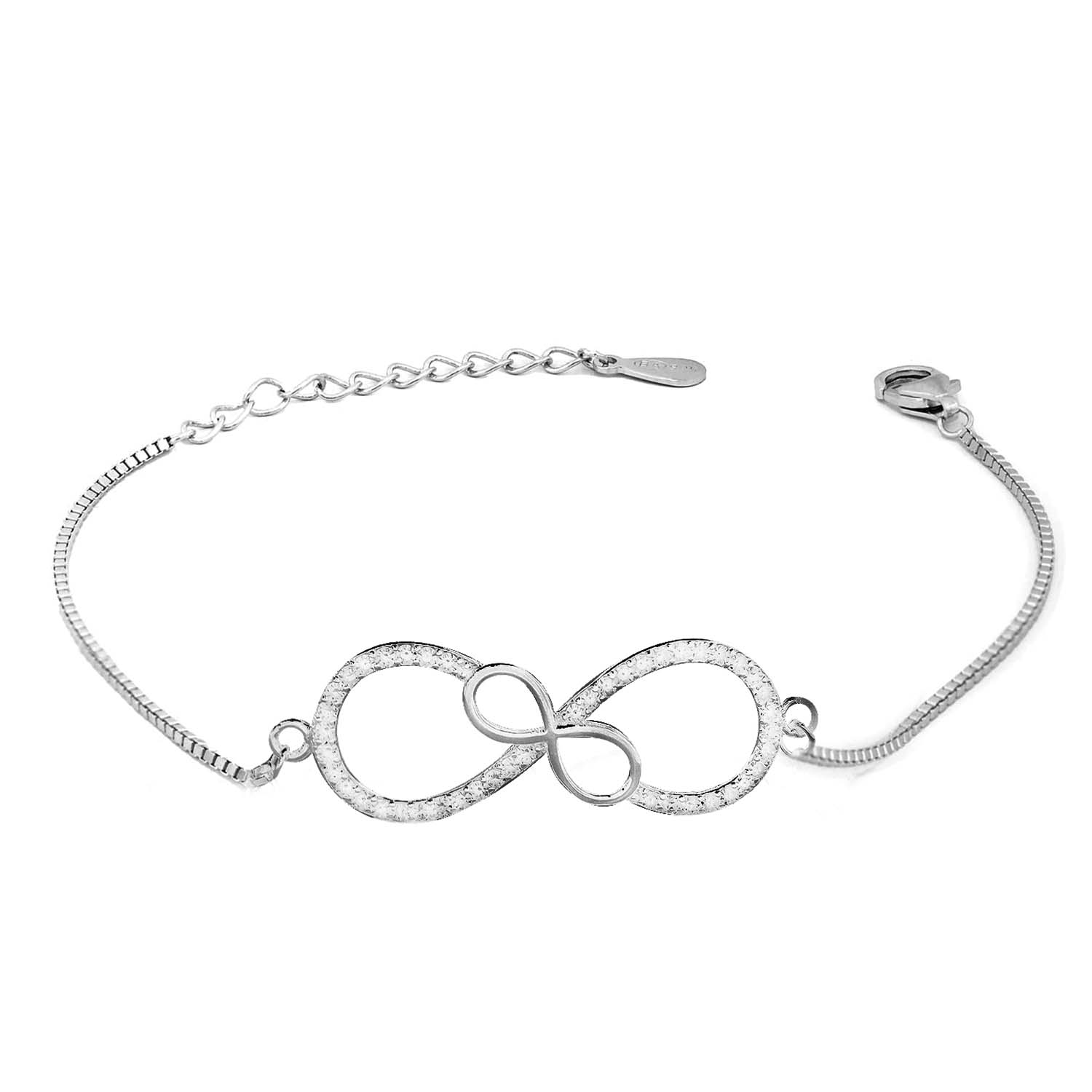 Double Infinity 925 Silver Bracelet - Image 3