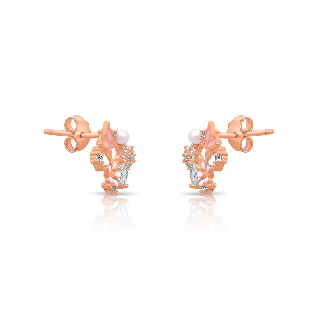 Dreamy Butterfly Rose Gold Plated 925 Sterling Silver Earrings - Image 5
