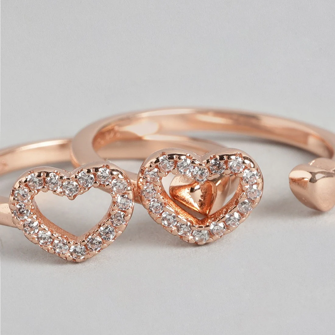 Dreamy Hearts Rose Gold 925 Silver Toe Ring - Image 7