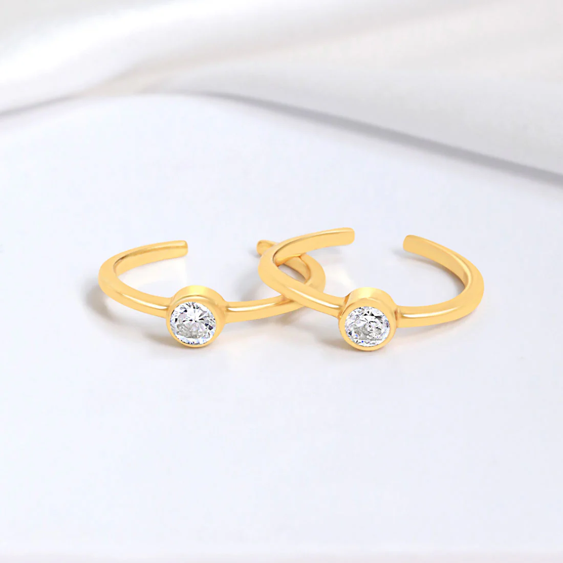 Dreamy Wishbone 925 Sterling Silver Gold plated Toe Ring