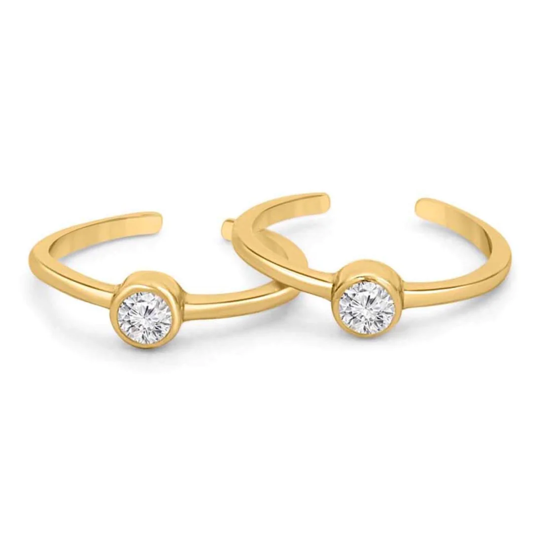 Dreamy Wishbone 925 Sterling Silver Gold plated Toe Ring - Image 3