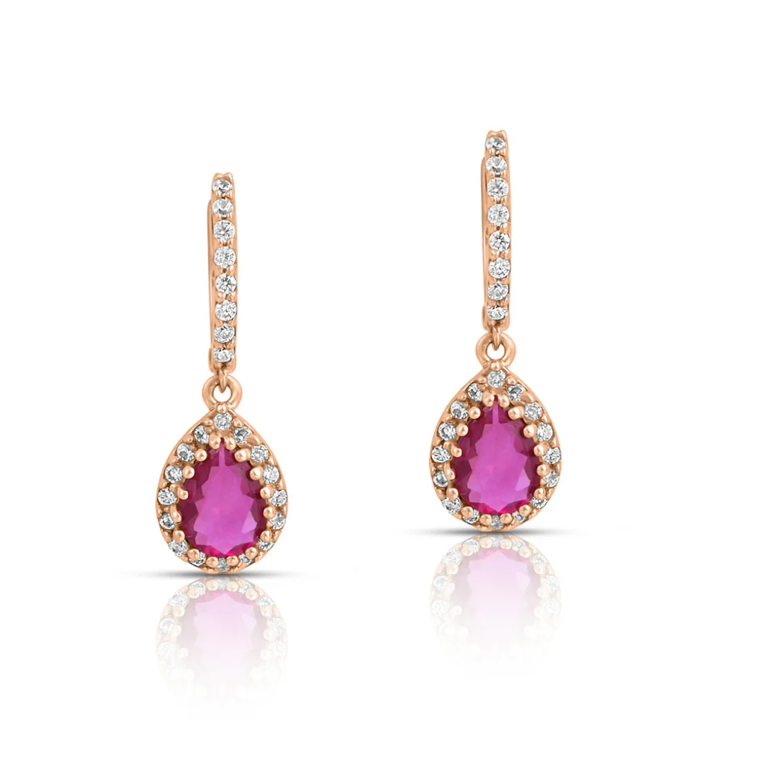 Drop Rose Gold Plated 925 Sterling Silver Earrings - Image 5