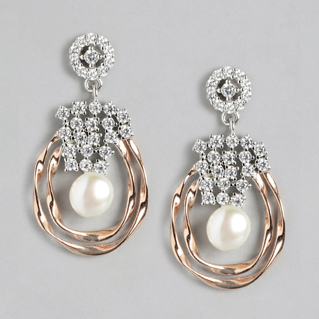 Dual Harmony Sparkle Dual Tone-Plated 925 Sterling Silver Jewelry Set - Image 4