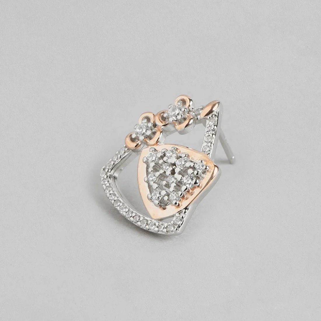 Dual Radiance Triangle Dual Tone-Plated 925 Sterling Silver Jewelry Set - Image 5