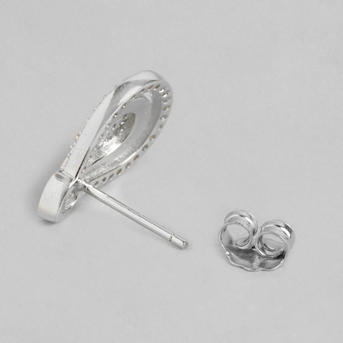 Dual Radiance CZ Dual-Tone Plated 925 Sterling Silver Earrings - Image 5