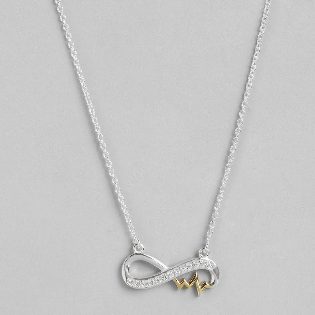 Dual Radiance CZ Rhodium & Gold-Plated 925 Sterling Silver Necklace - Image 4