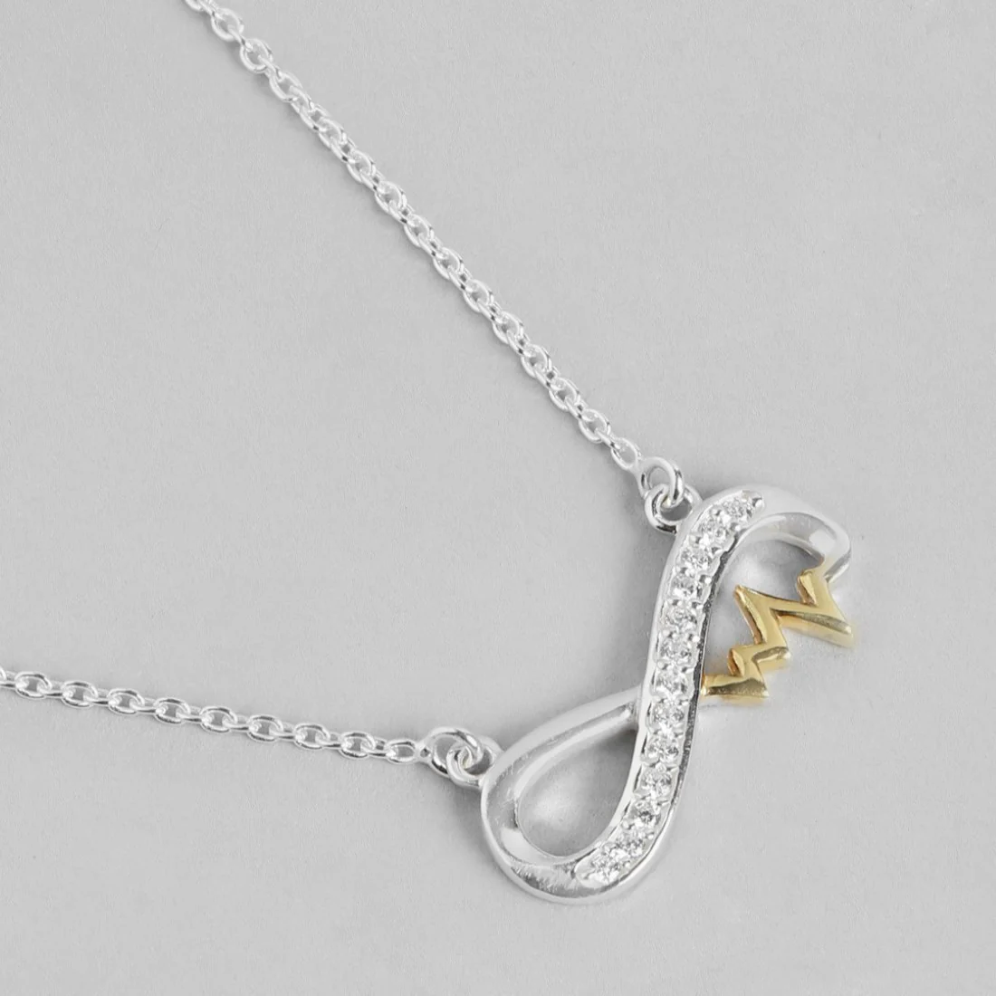 Dual Radiance CZ Rhodium & Gold-Plated 925 Sterling Silver Necklace - Image 5