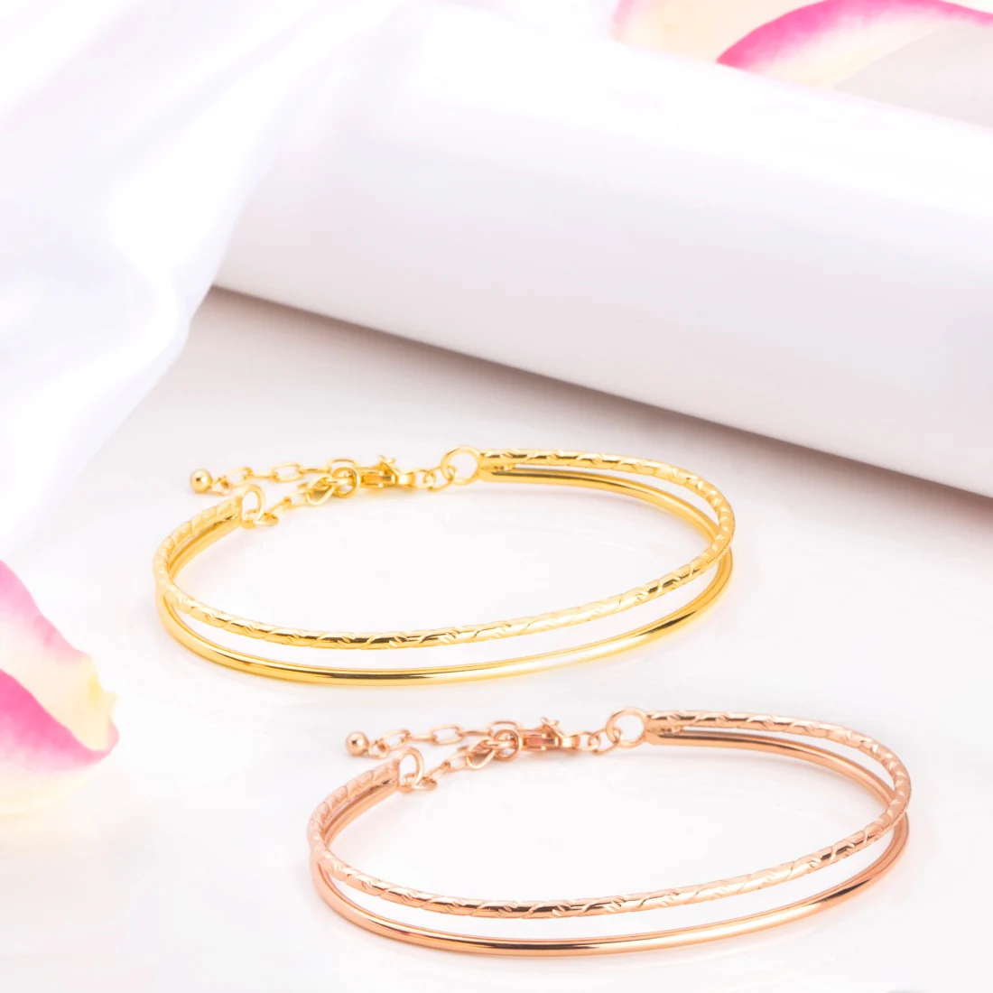 Dual Tone Delight 925 Sterling Silver Combo Bracelets - Image 2