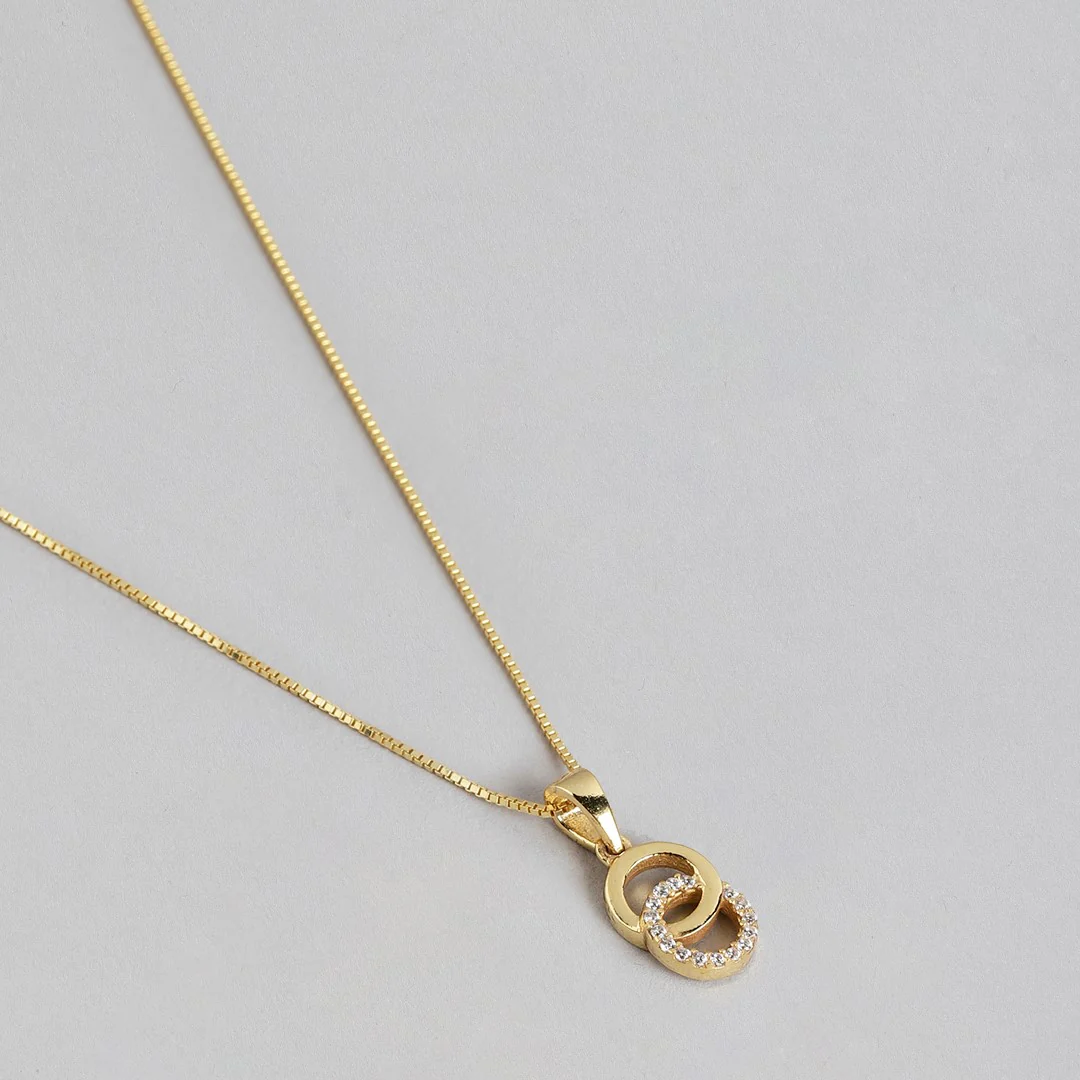 Duality in Gold 925 Sterling Silver Jewelry Set with Twin Circles - Image 8