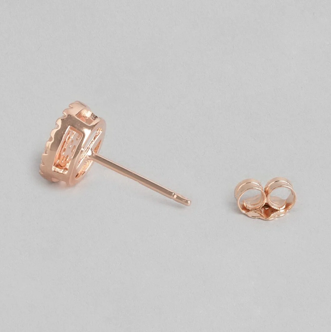 Radiant Blooms Rose Gold Plated 925 Sterling Silver Cubic Zirconia Stud Earrings - Image 5