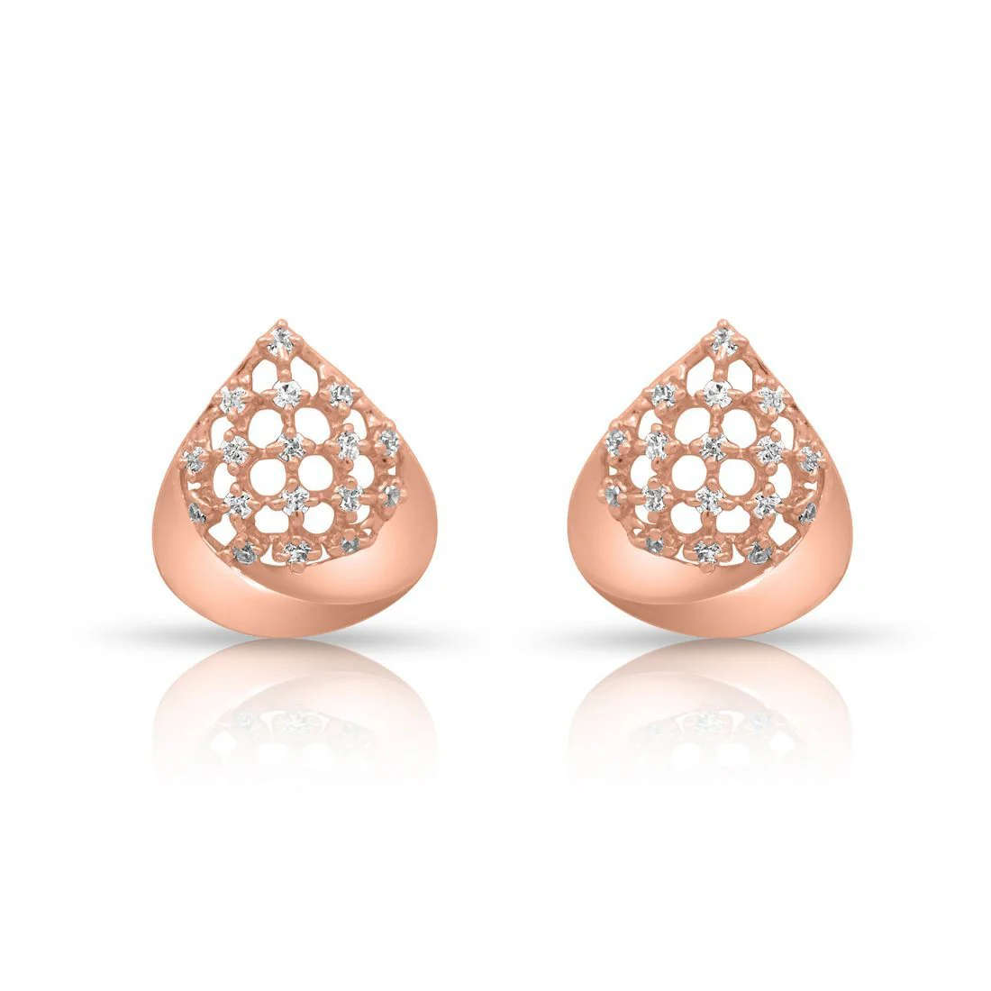 Teardrop Rose Gold Plated 925 Sterling Silver Earrings - Image 4