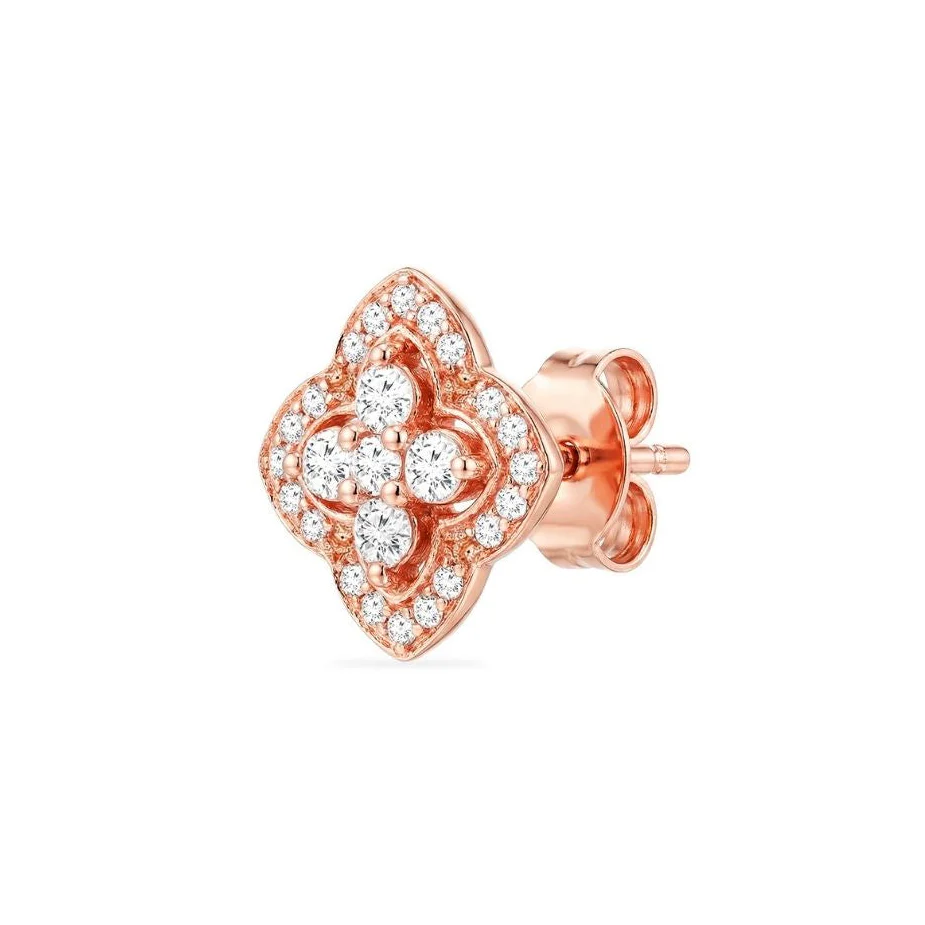 Bloom Frame Rose Gold 925 Silver Stud Earrings - Image 6