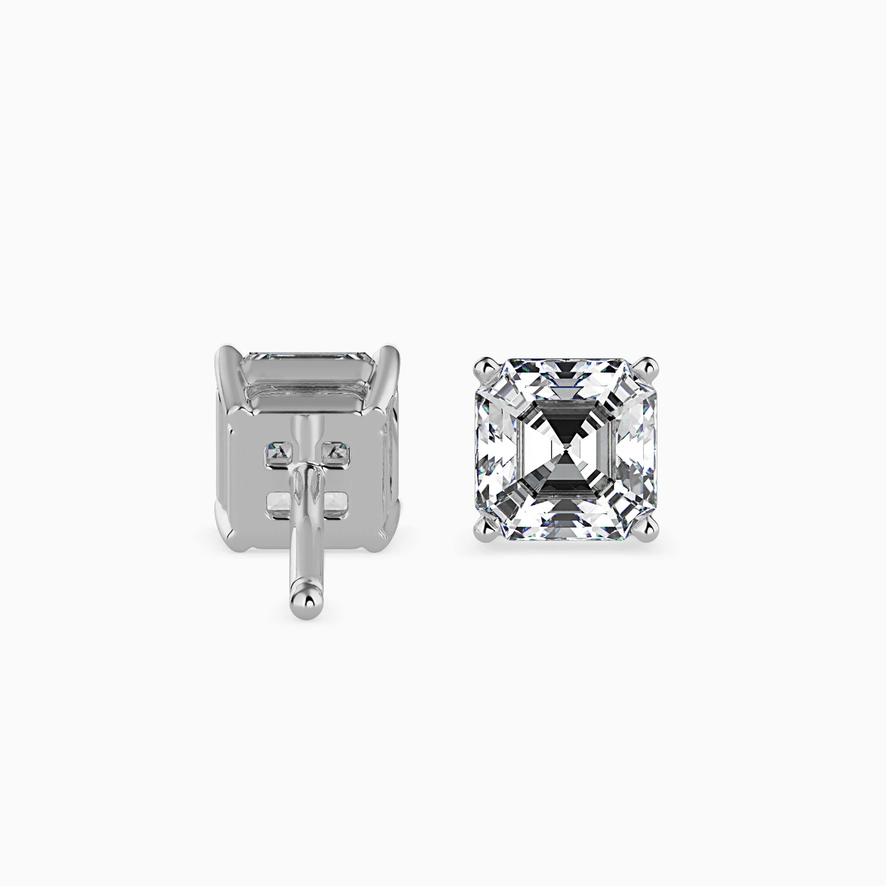 1.5 CT Square Solitaire Gold Earrings - Image 12
