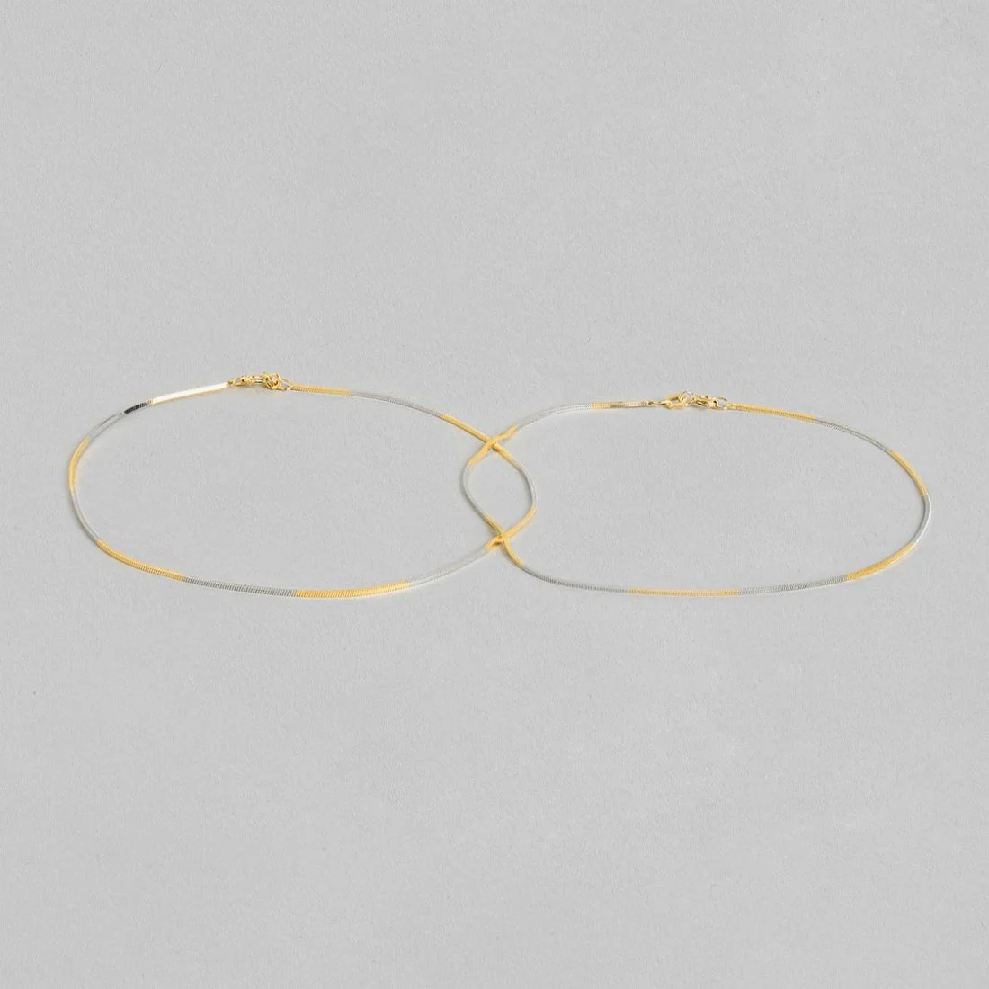 Elegant 925 Sterling Silver Dual Tone Plated Anklet - Image 3