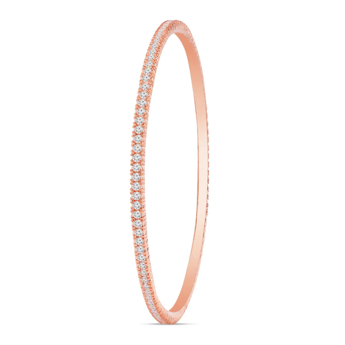 Elegant 925 Sterling Silver Rose Gold Plated Bangles - Image 5