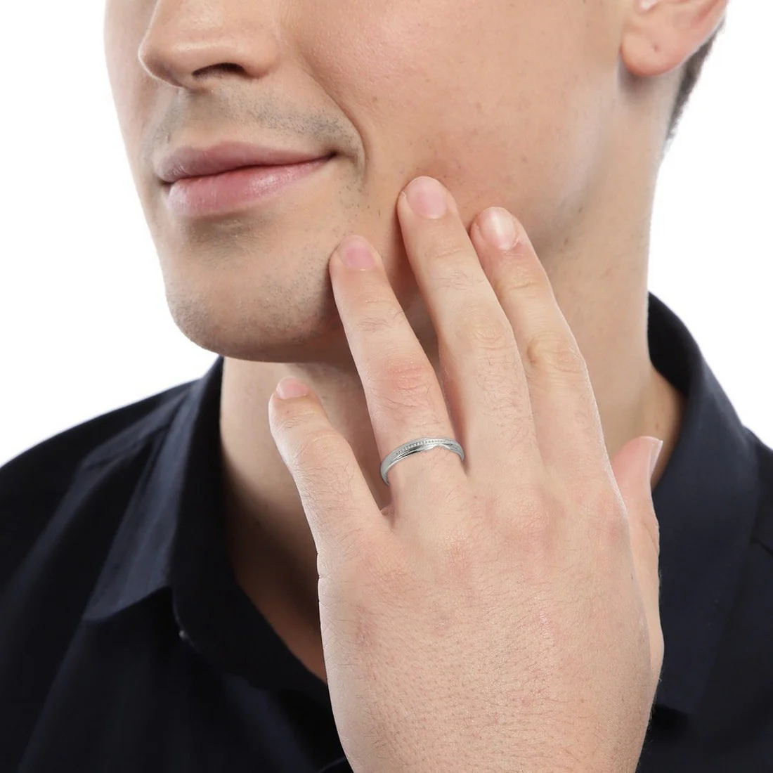 Elegant and Sleek 925 Sterling Silver Silver Ring For Him (Adjustable) - Image 4