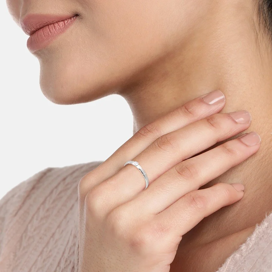 Elegant CZ 925 Silver Womens Ring (Adjustable) - Image 3