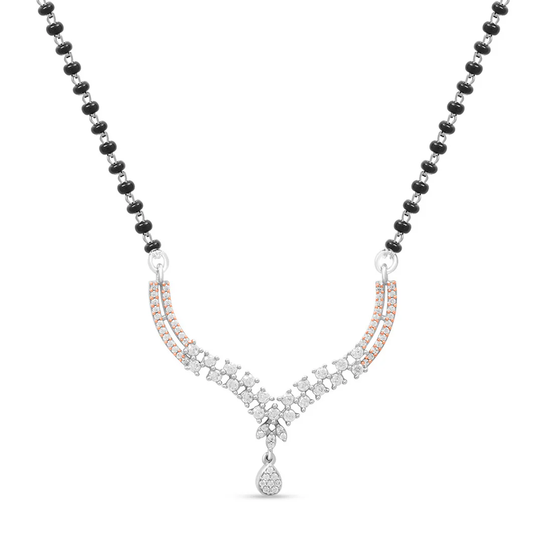 Elegant Dual Plated CZ 925 Sterling Silver Mangalsutra - Image 3