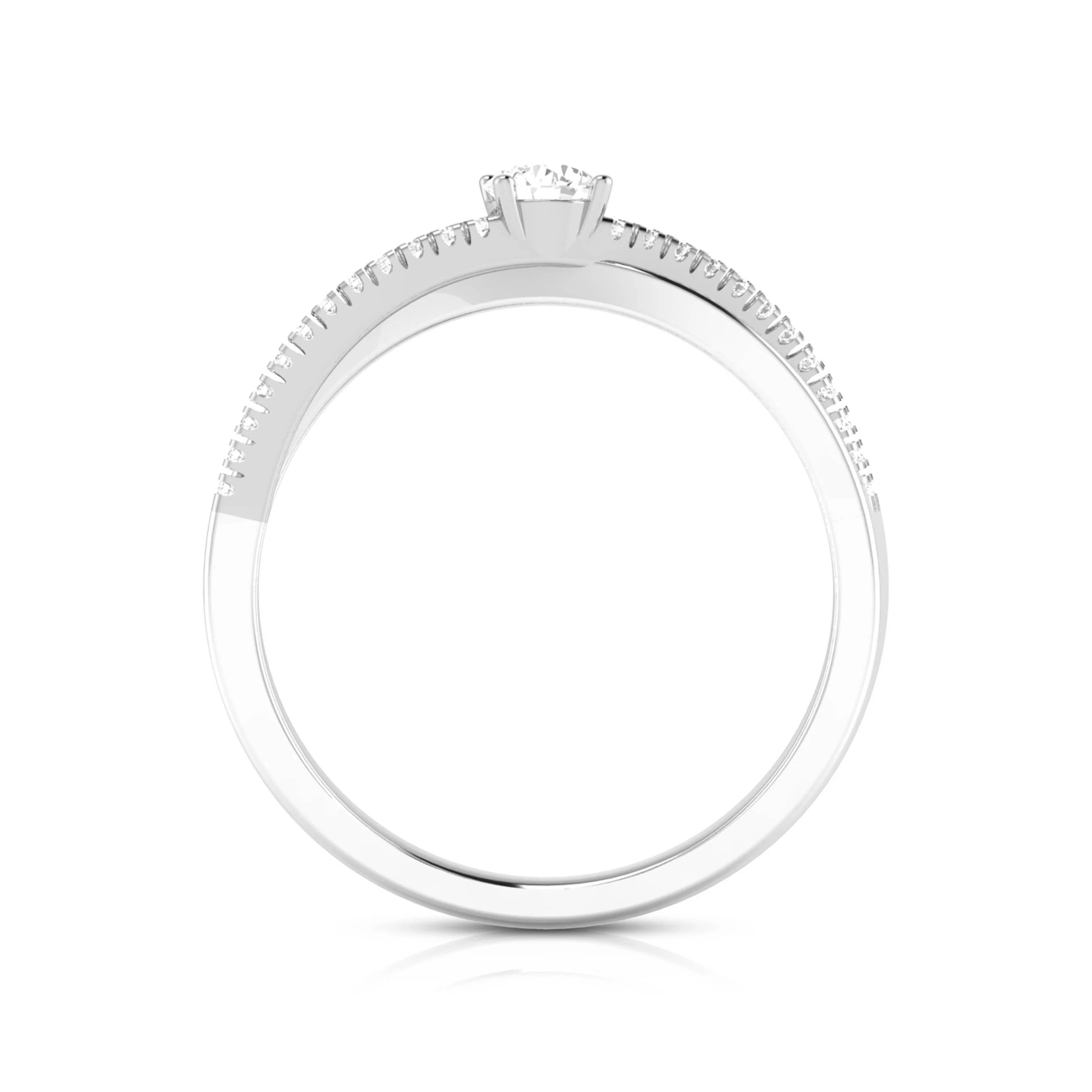 0.34 CT Elegant Cross Diamond Gold Ring - Image 14