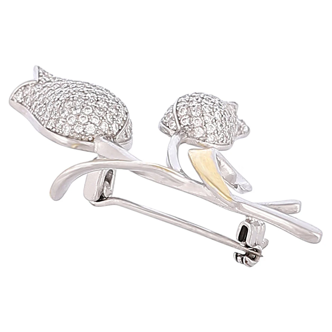 Elegant Floral 925 Silver Brooch - Image 6