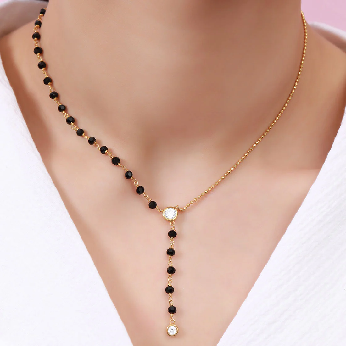 Elegant CZ Gold-Plated 925 Sterling Silver Mangalsutra