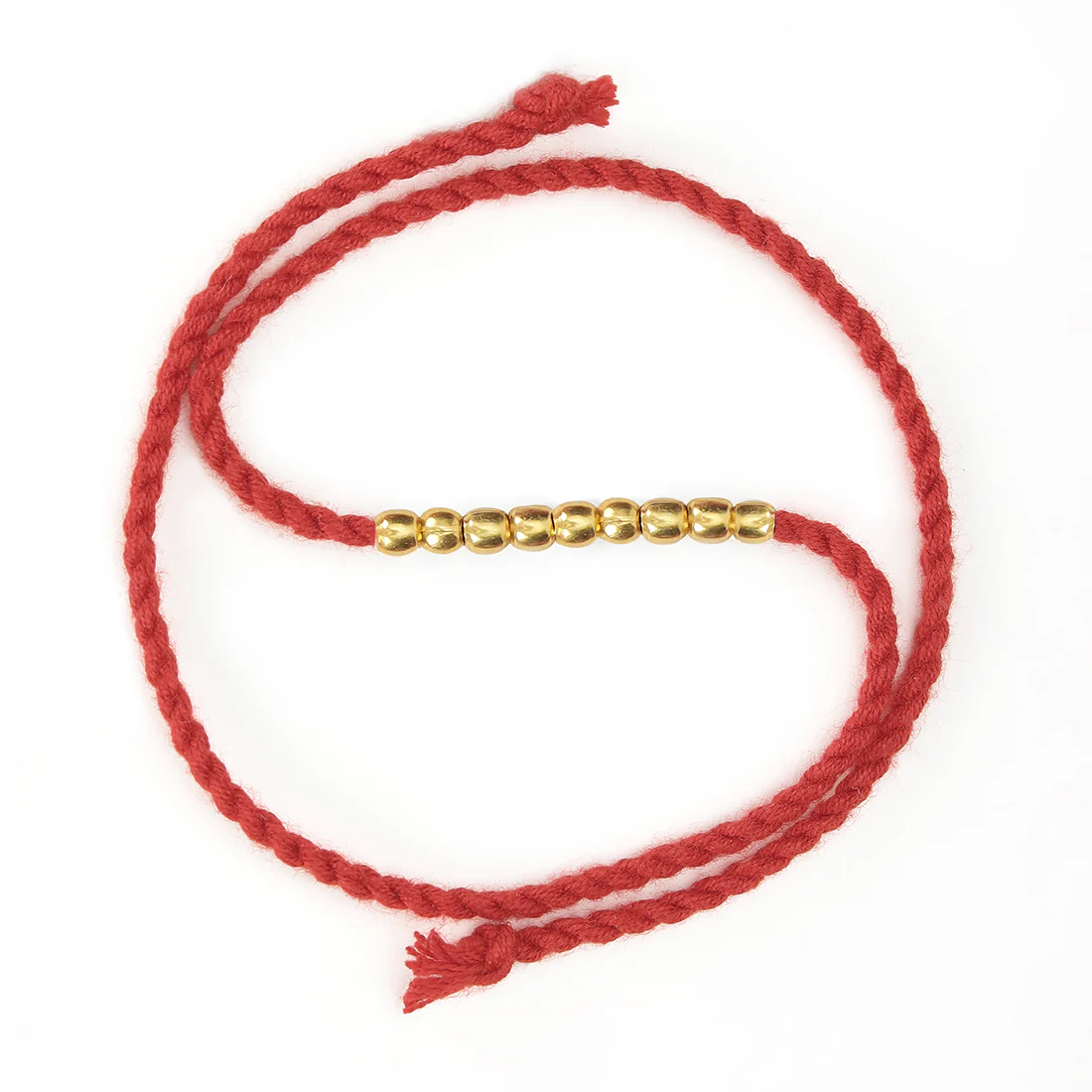 Elegant Golden Beads Gold-Plated Sterling Silver Thread Rakhi For Him - Image 7