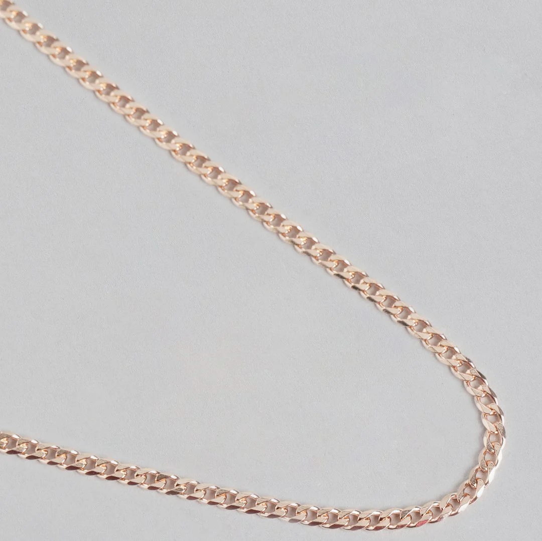 Elegant Rose Gold Plated 925 Sterling Silver Curb Chain - Image 4