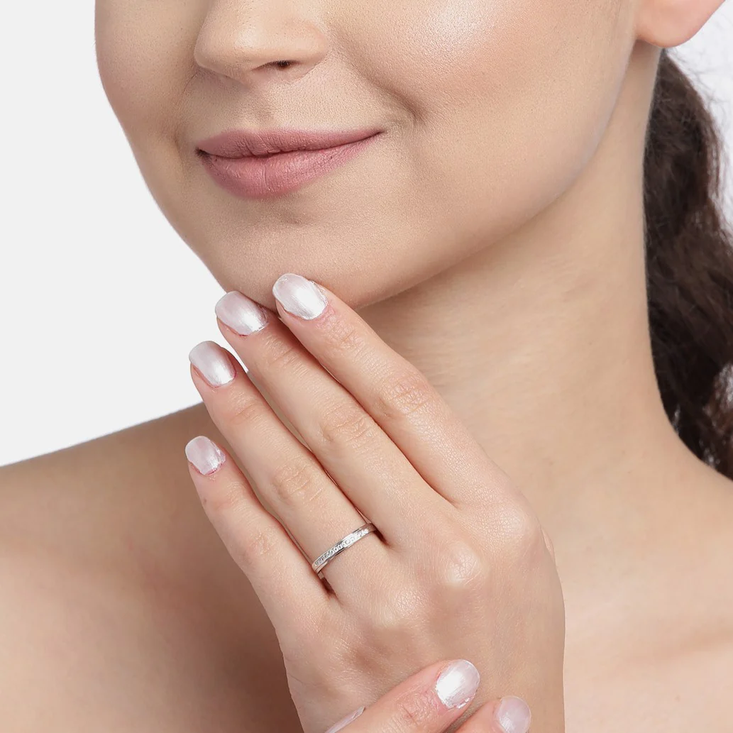 Enchanted CZ Love Rhodium-Plated 925 Sterling Silver Couple Ring (Adjustable) - Image 3