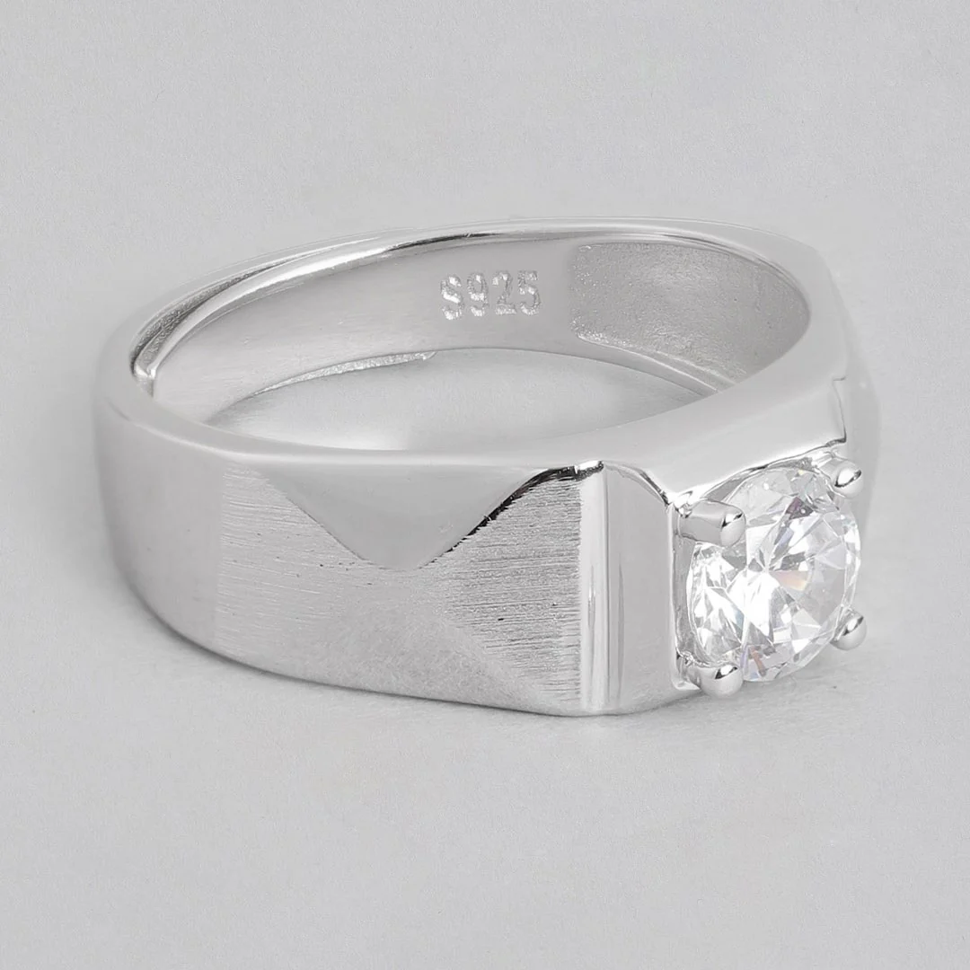 Enchanted Promise Rhodium-Plated 925 Sterling Silver Couple Ring (Adjustable) - Image 6
