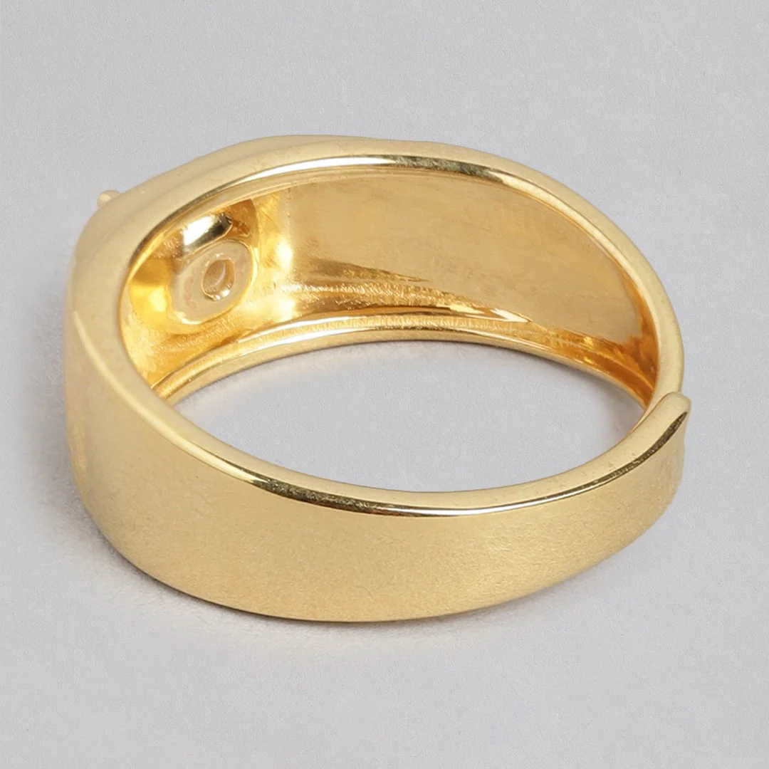 Enchanted Unity 925 Sterling Silver Gold-Plated Cz Couple Ring (Adjustable) - Image 10