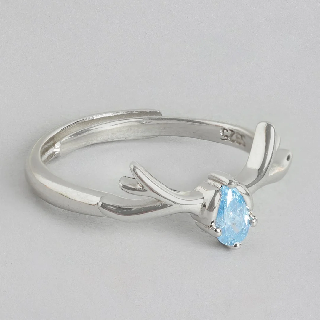 Enchanting Forest Deer Pattern Adjustable 925 Sterling Silver Female Ring (Adjustable) - Image 5