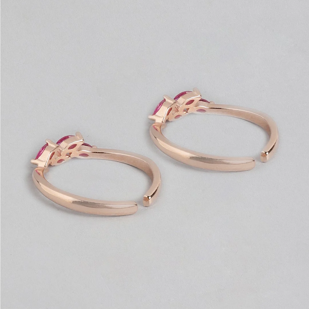 Enchanting Leaflet Rose Gold-Plated 925 Sterling Silver Toe Ring - Image 5