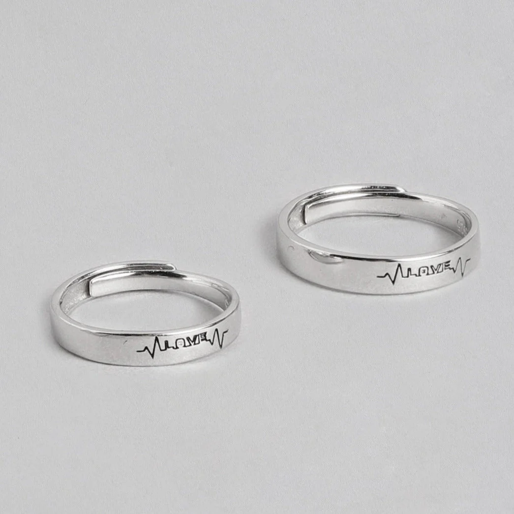 Endless Love Line 925 Silver Couple Rings - Valentines Edition With Gift Box (Adjustable) - Image 5