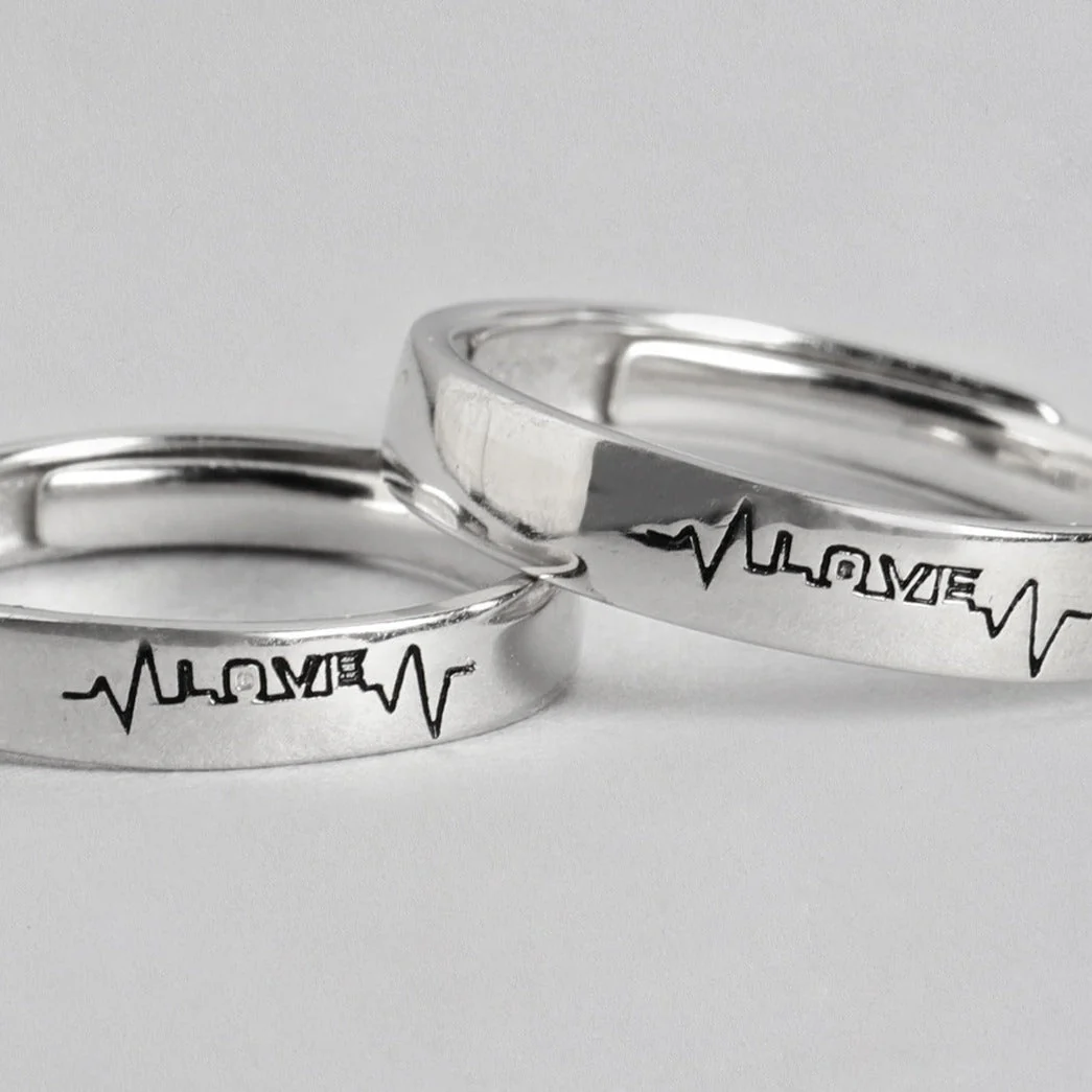 Endless Love Line 925 Silver Couple Rings - Valentines Edition With Gift Box (Adjustable) - Image 7