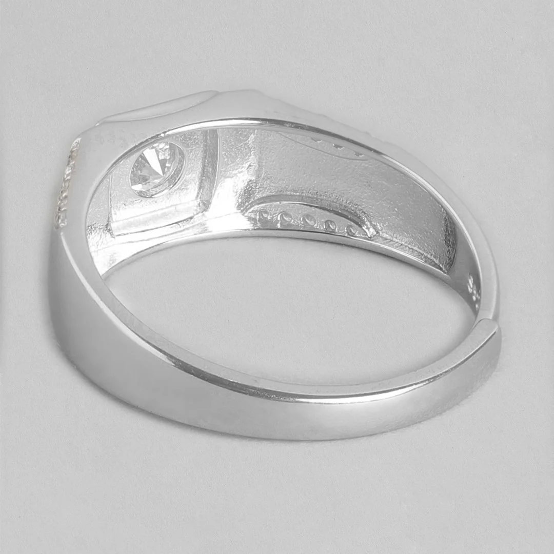 Endless Love Rhodium-Plated 925 Sterling Silver Couple Ring (Adjustable) - Image 10