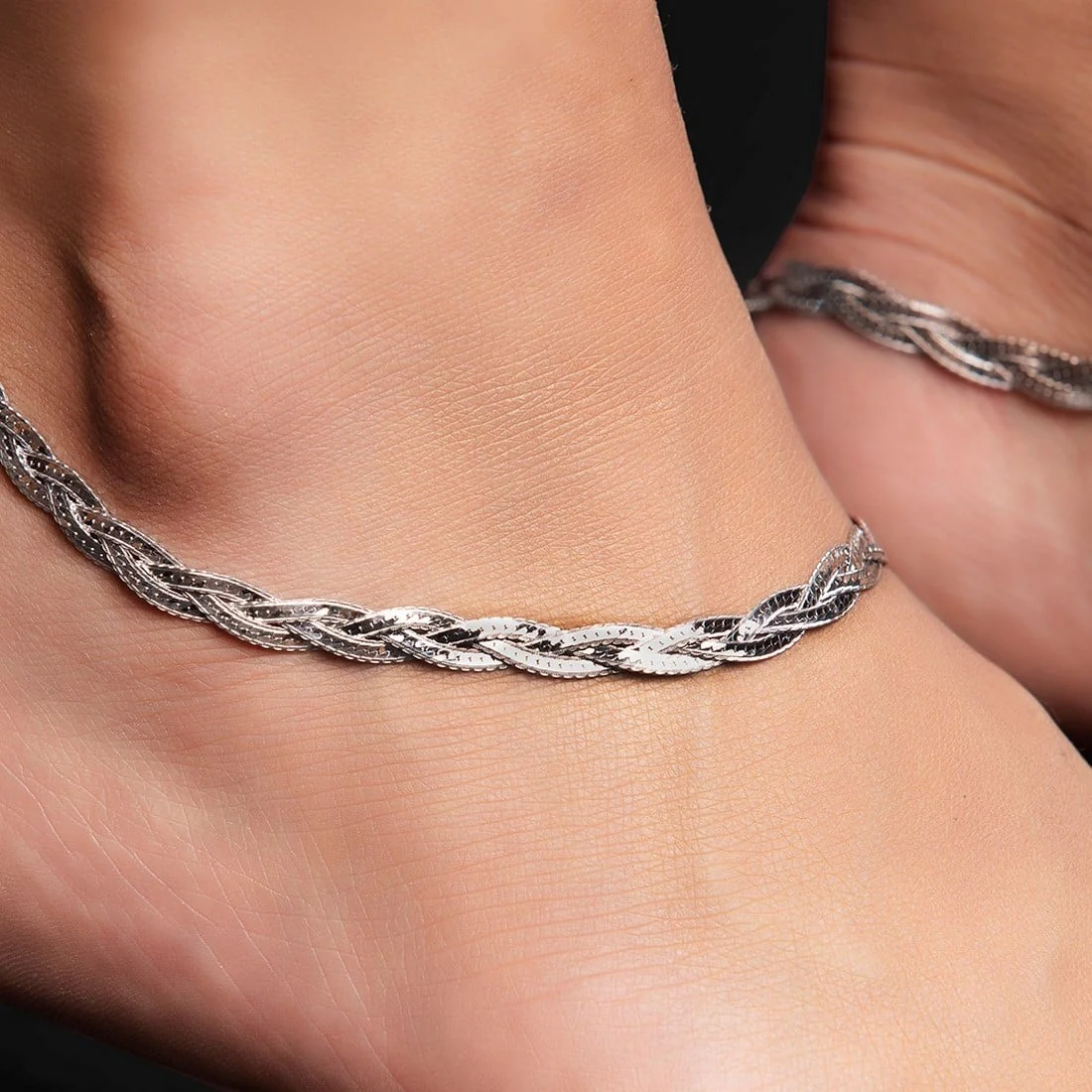 Entangled 925 Sterling Silver Anklet - Image 3