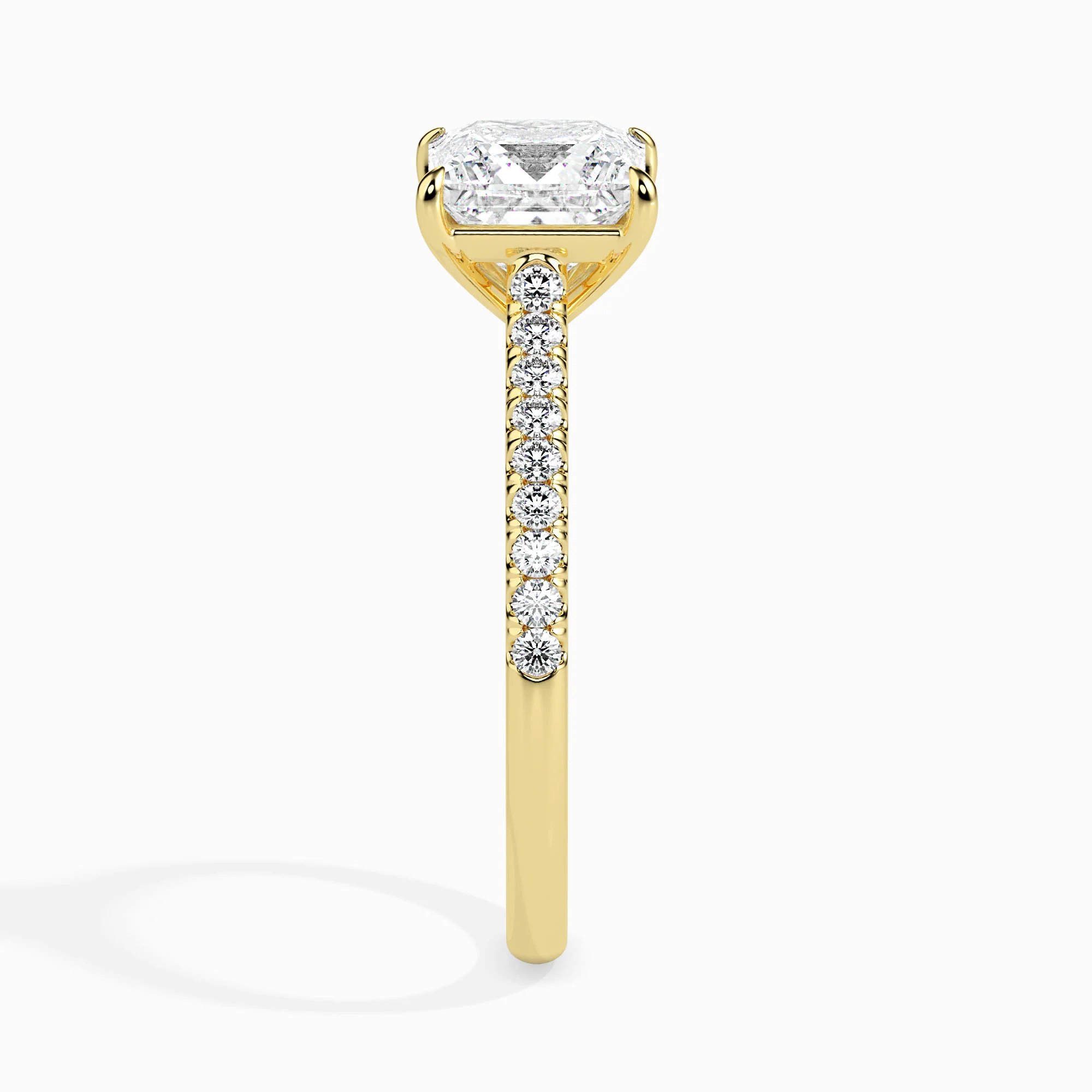 0.5 CT Square Solitaire Band Gold Ring with Lab-Grown Diamonds - Image 4