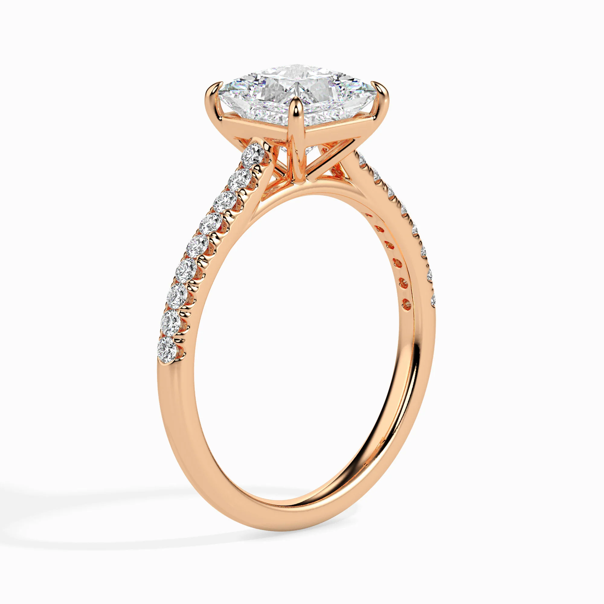0.5 CT Square Solitaire Band Gold Ring with Lab-Grown Diamonds - Image 6