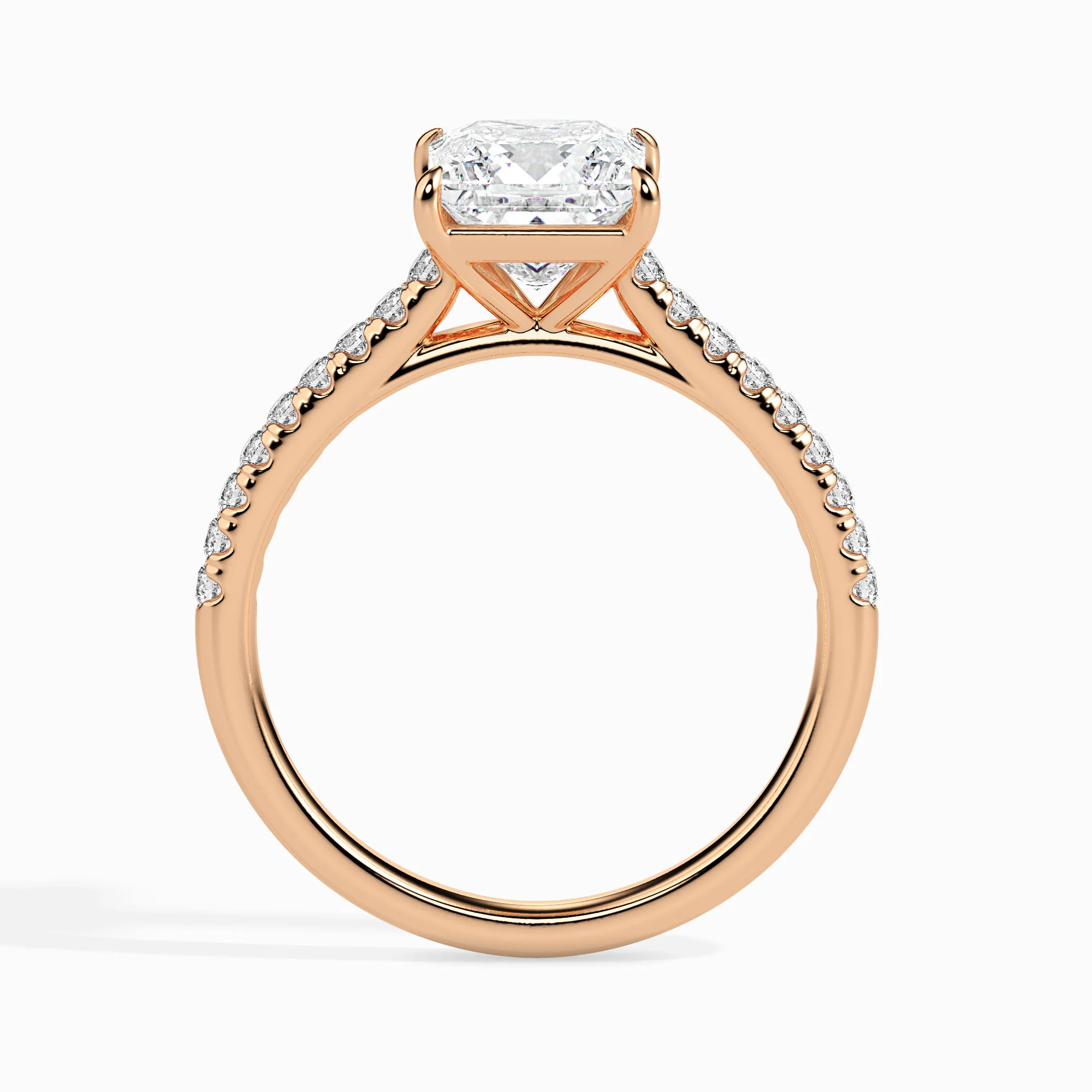 2 CT Square Solitaire Band Gold Ring with Lab-Grown Diamonds - Image 6